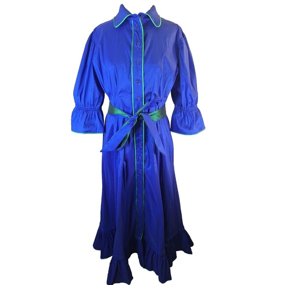 LAKE LADY Carol Maxi Dress Sz XL with Reversible Hem Holiday Derby Party Formal - Picture 4 of 16